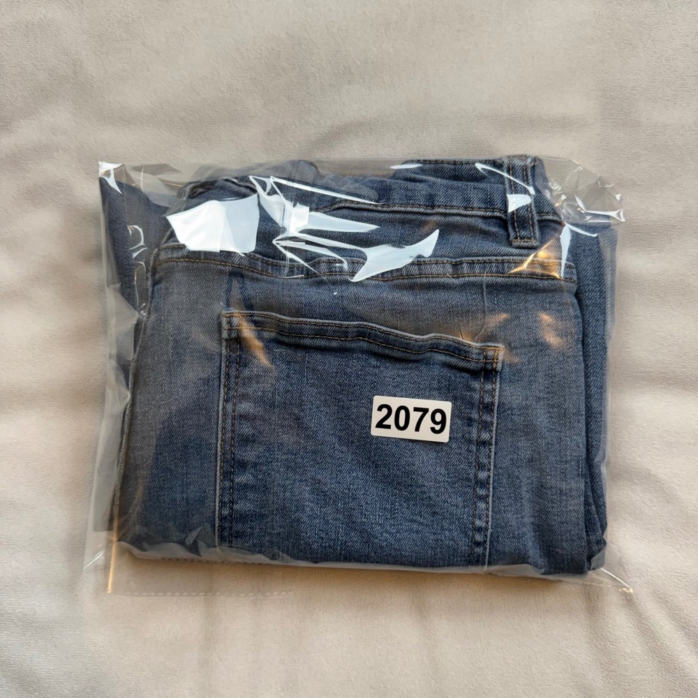 OAT New York Women Blue HIgh Rise Wide Leg Front Seam Jeans Size 12/31 PO156-C4 - Picture 9 of 9